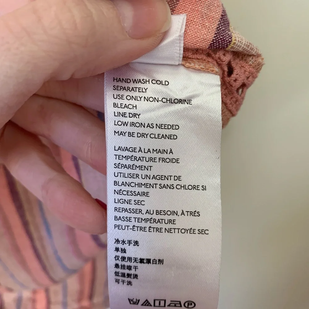 Anthropologie Maeve Anthropologie Striped Linen Blend Shirt Size Small - Picture 9 of 9